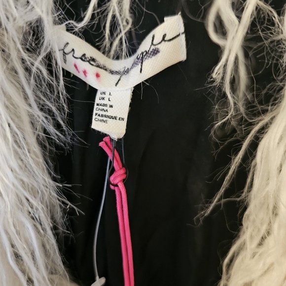 NWT Free People Vegan Midnight Train Duster Jacket Removable Faux Fur Size L - Picture 5 of 11